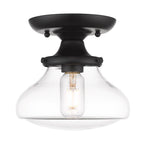 Golden Lighting Nash Wry Lighting Nash 1-light Semi-flush Mount In Aged Brass