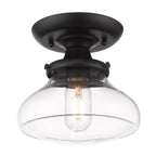 Golden Lighting 3419-SF BLK-CLR Matte Black Wry Lighting Nash 1-light Semi-flush Mount In Matte Black Image 1