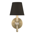 Golden Lighting 3500-1W AB-GRM Aged Brass Wry Lighting Waverly 1-light Wall Sconce In Aged Brass And Tuxedo Shade Image 1