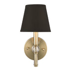 Golden Lighting 3500-1W AB-GRM Aged Brass Wry Lighting Waverly 1-light Wall Sconce In Aged Brass And Tuxedo Shade Image 1