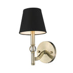 Golden Lighting 3500-1W AB-GRM Aged Brass Wry Lighting Waverly 1-light Wall Sconce In Aged Brass And Tuxedo Shade Image 3