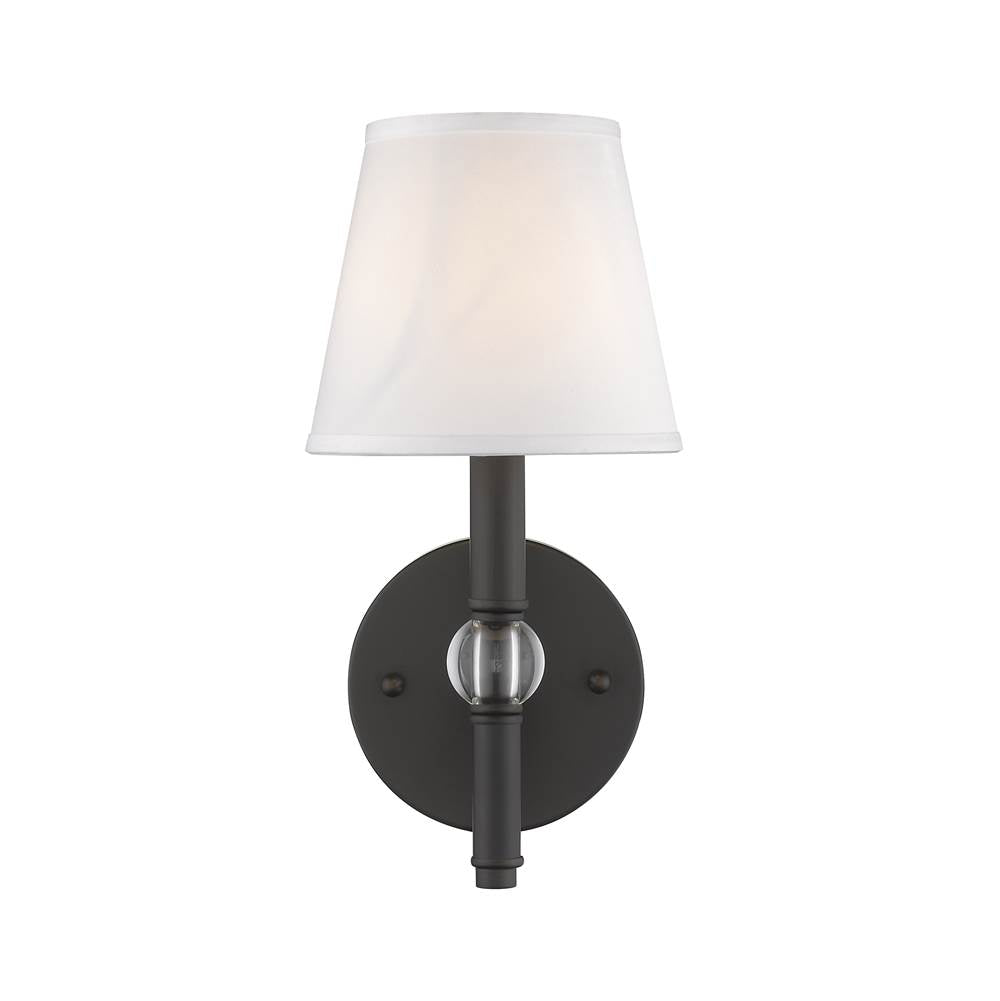 Golden Lighting 3500-1W RBZ-CWH Rubbed Bronze Wry Lighting Waverly 1-light Wall Sconce In Rubbed Bronze Image 1