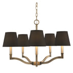 Golden Lighting 3500-5 AB-GRM Aged Brass Wry Lighting Waverly 5-light Chandelier In Aged Brass Image 1