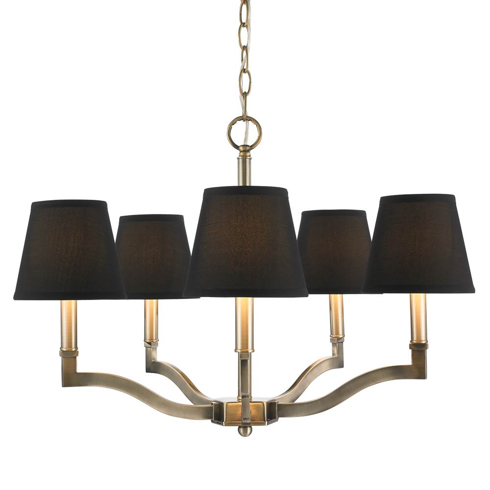 Golden Lighting Waverly Wry Lighting Waverly 5-light Chandelier In Aged Brass