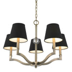 Golden Lighting 3500-5 AB-GRM Aged Brass Wry Lighting Waverly 5-light Chandelier In Aged Brass Image 3