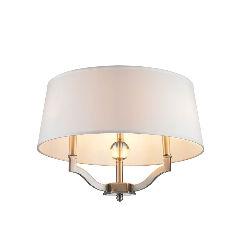 Golden Lighting 3500-SF PW-CWH Pewter Wry Lighting Waverly 3-light Semi-flush Mount In Pewter Image 4