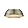 Golden Lighting 3602-14 AB-AB Aged Brass Yep By Golden Lighting Duncan 2-light Flush Mount In Aged Brass Image 1