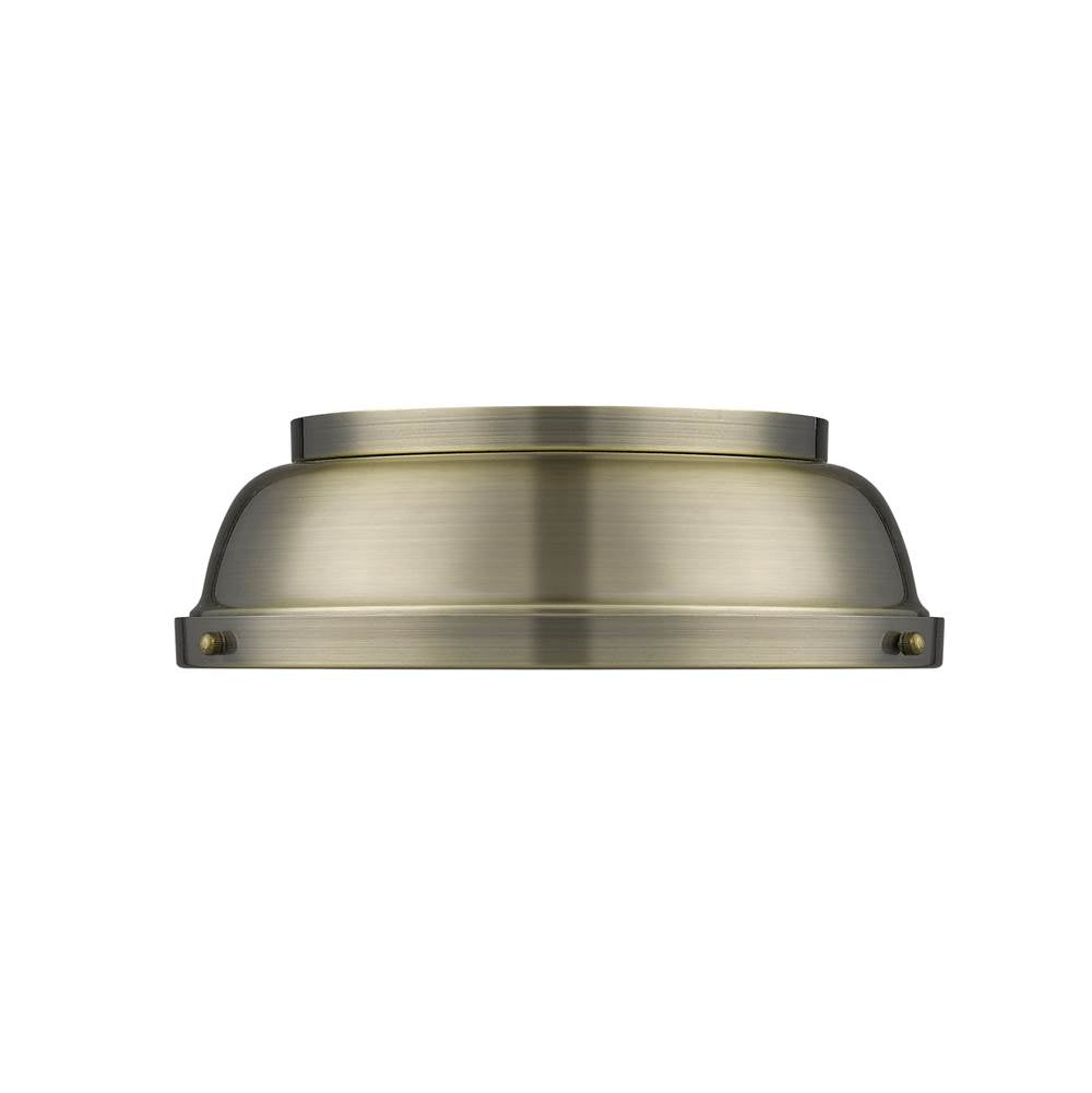 Golden Lighting Duncan Yep By Golden Lighting Duncan 2-light Flush Mount In Aged Brass