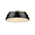 Golden Lighting 3602-14 AB-BK Aged Brass Yep By Golden Lighting Duncan 2-light Flush Mount In Aged Brass And Black Shade Image 1