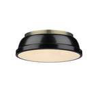 Golden Lighting 3602-14 AB-BK Aged Brass Yep By Golden Lighting Duncan 2-light Flush Mount In Aged Brass And Black Shade Image 1