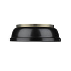 Golden Lighting Duncan Yep By Golden Lighting Duncan 2-light Flush Mount In Aged Brass And Black Shade