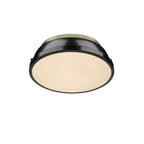 Golden Lighting 3602-14 AB-BK Aged Brass Yep By Golden Lighting Duncan 2-light Flush Mount In Aged Brass And Black Shade Image 2