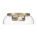 Golden Lighting 3602-14 AB-CLR Aged Brass Yep By Golden Lighting Duncan 2-light Flush Mount In Aged Brass And Clear Glass Image 1