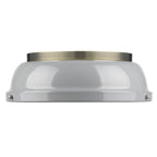 Golden Lighting 3602-14 AB-GY Aged Brass Yep By Golden Lighting Duncan 2-light Flush Mount In Aged Brass And Gray Shade Image 2