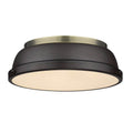 Golden Lighting 3602-14 AB-RBZ Aged Brass Yep By Golden Lighting Duncan 2-light Flush Mount In Aged Brass And Rubbed Bronze Shade Image 1