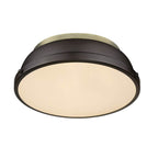 Golden Lighting 3602-14 AB-RBZ Aged Brass Yep By Golden Lighting Duncan 2-light Flush Mount In Aged Brass And Rubbed Bronze Shade Image 2