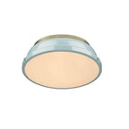 Golden Lighting 3602-14 AB-SF Aged Brass Yep By Golden Lighting Duncan 2-light Flush Mount In Aged Brass And Seafoam Shade Image 2
