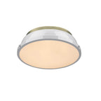 Golden Lighting 3602-14 AB-WH Aged Brass Yep By Golden Lighting Duncan 2-light Flush Mount In Aged Brass And White Shade Image 2