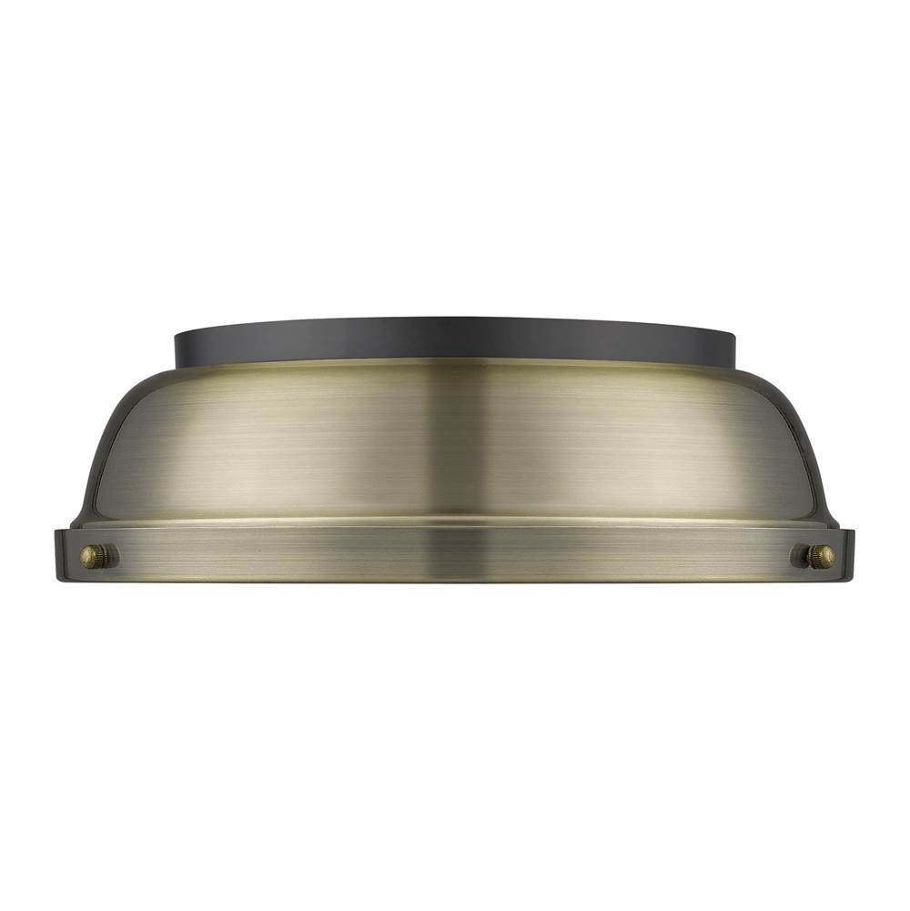 Golden Lighting Duncan Yep By Golden Lighting Duncan 2-light Flush Mount In Aged Brass