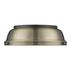 Golden Lighting Duncan Yep By Golden Lighting Duncan 2-light Flush Mount In Aged Brass