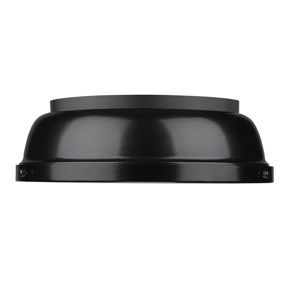 Golden Lighting 3602-14 BLK-BK Matte Black Yep By Golden Lighting Duncan 2-light Flush Mount In Matte Black And Black Shade Image 2