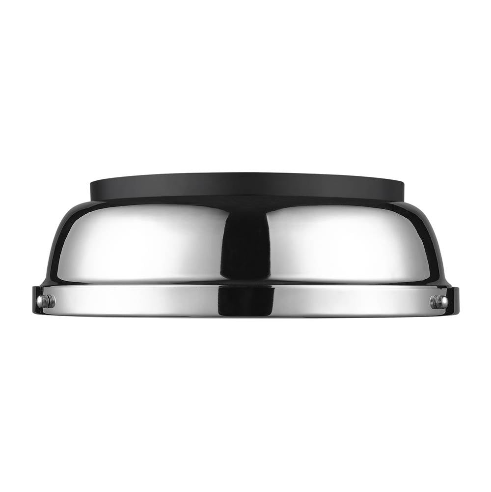 Golden Lighting Duncan Yep By Golden Lighting Duncan 2-light Flush Mount In Aged Brass And Chrome Shade