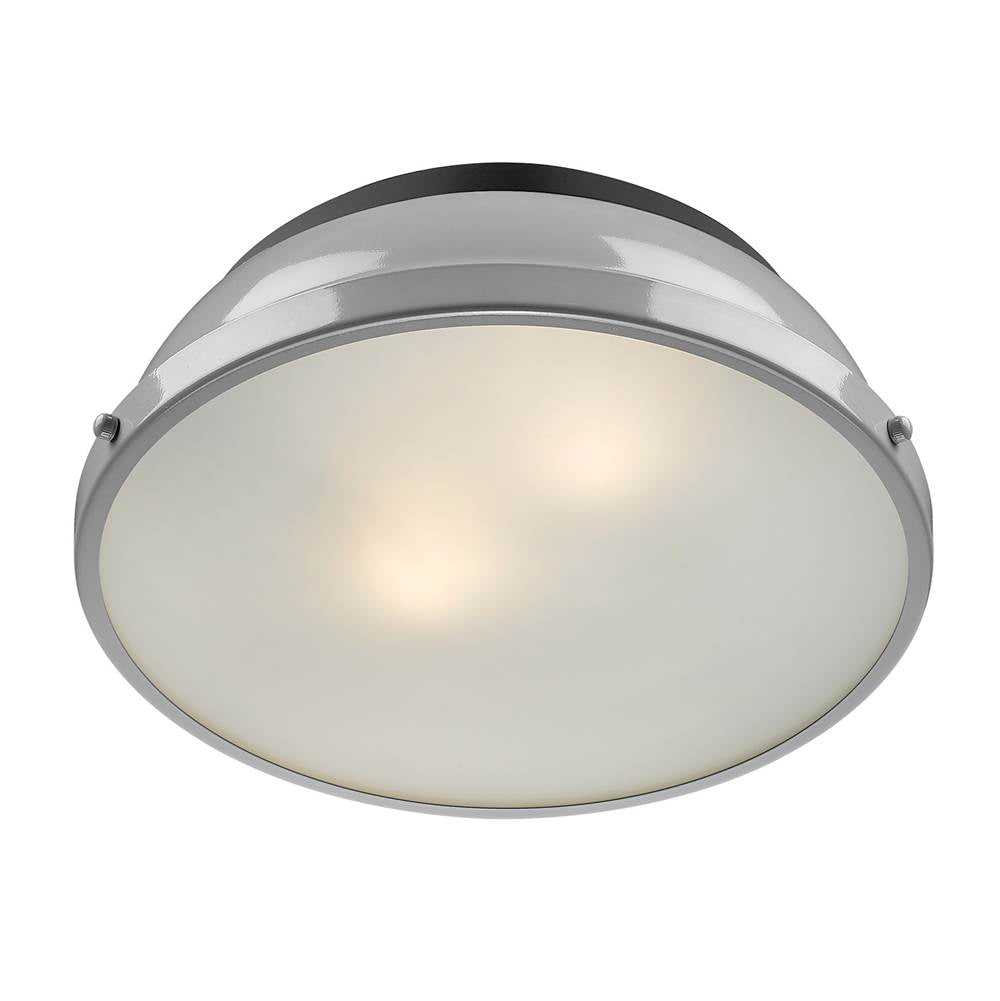 Golden Lighting 3602-14 BLK-GY Matte Black Yep By Golden Lighting Duncan 2-light Flush Mount In Matte Black And Gray Shade Image 2