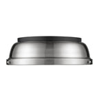 Golden Lighting Duncan Yep By Golden Lighting Duncan 2-light Flush Mount In Aged Brass And Pewter Shade
