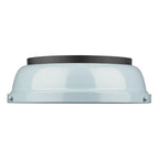 Golden Lighting 3602-14 BLK-SF Matte Black Yep By Golden Lighting Duncan 2-light Flush Mount In Matte Black And Seafoam Shade Image 2