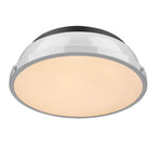 Golden Lighting Duncan Yep By Golden Lighting Duncan 2-light Flush Mount In Aged Brass And White Shade
