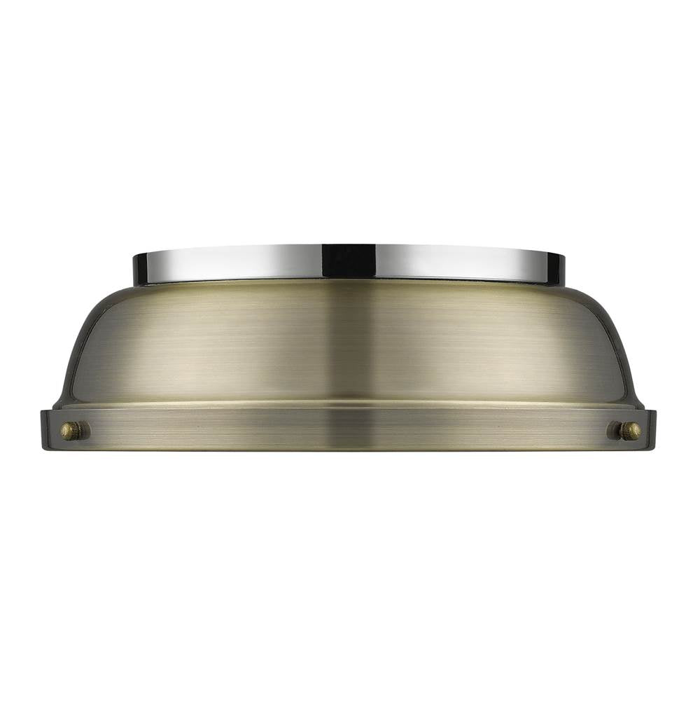 Golden Lighting Duncan Yep By Golden Lighting Duncan 2-light Flush Mount In Aged Brass