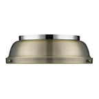Golden Lighting Duncan Yep By Golden Lighting Duncan 2-light Flush Mount In Aged Brass