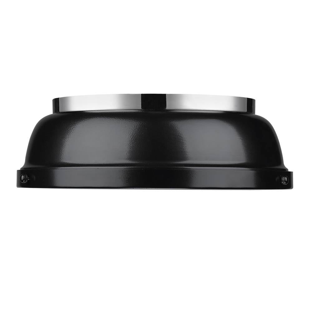 Golden Lighting Duncan Yep By Golden Lighting Duncan 2-light Flush Mount In Aged Brass And Black Shade