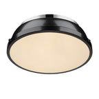 Golden Lighting 3602-14 CH-BK Chrome Yep By Golden Lighting Duncan 2-light Flush Mount In Chrome And Black Shade Image 2