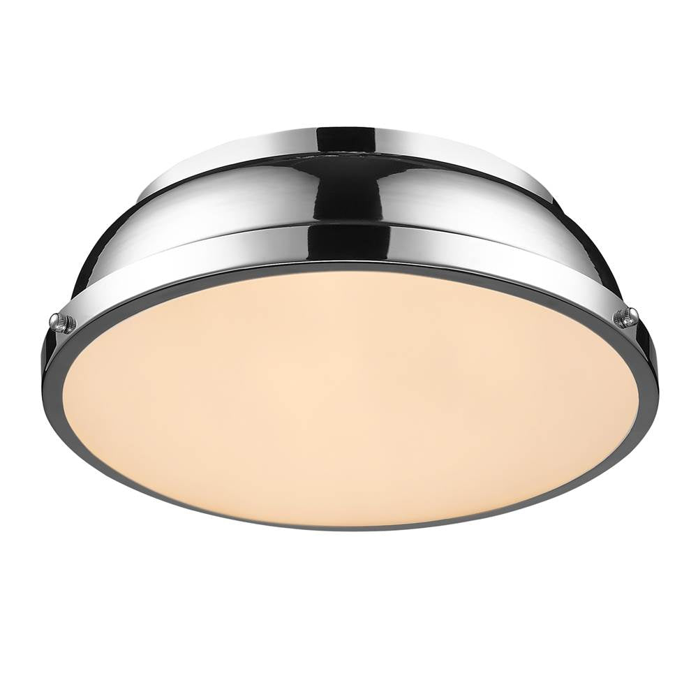 Golden Lighting 3602-14 CH-CH Chrome Yep By Golden Lighting Duncan 2-light Flush Mount In Chrome Image 2