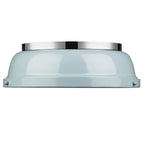 Golden Lighting Duncan Yep By Golden Lighting Duncan 2-light Flush Mount In Aged Brass And Seafoam Shade