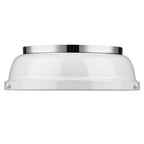 Golden Lighting Duncan Yep By Golden Lighting Duncan 2-light Flush Mount In Aged Brass And White Shade