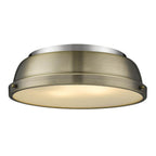 Golden Lighting Duncan Yep By Golden Lighting Duncan 2-light Flush Mount In Aged Brass