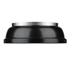 Golden Lighting Duncan Yep By Golden Lighting Duncan 2-light Flush Mount In Aged Brass And Black Shade