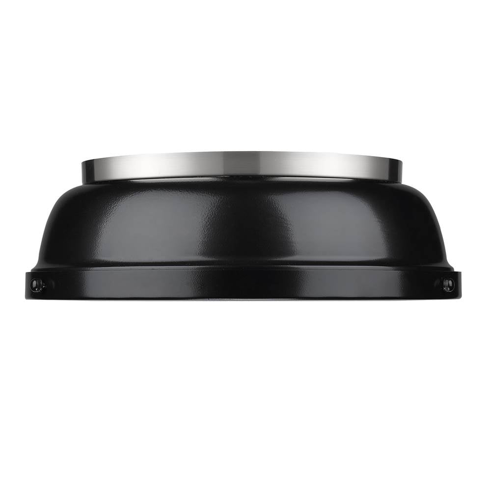 Golden Lighting Duncan Yep By Golden Lighting Duncan 2-light Flush Mount In Aged Brass And Black Shade