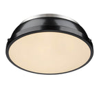 Golden Lighting 3602-14 PW-BK Pewter Yep By Golden Lighting Duncan 2-light Flush Mount In Pewter And Black Shade Image 2