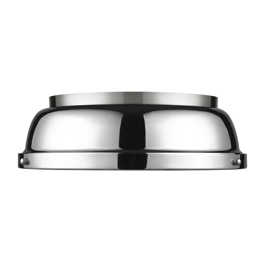 Golden Lighting Duncan Yep By Golden Lighting Duncan 2-light Flush Mount In Aged Brass And Chrome Shade