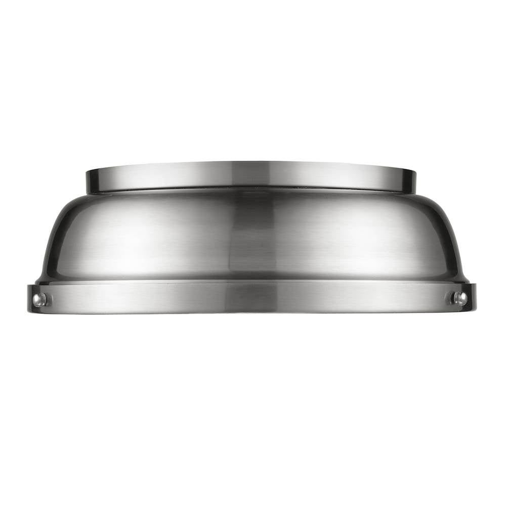 Golden Lighting Duncan Yep By Golden Lighting Duncan 2-light Flush Mount In Aged Brass And Pewter Shade