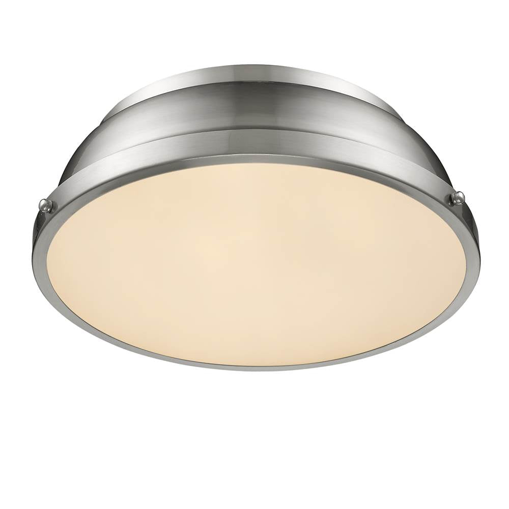 Golden Lighting 3602-14 PW-PW Pewter Yep By Golden Lighting Duncan 2-light Flush Mount In Pewter Image 2