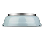 Golden Lighting Duncan Yep By Golden Lighting Duncan 2-light Flush Mount In Aged Brass And Seafoam Shade