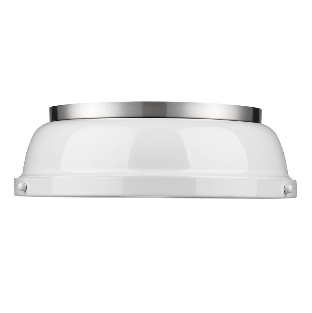 Golden Lighting Duncan Yep By Golden Lighting Duncan 2-light Flush Mount In Aged Brass And White Shade
