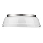 Golden Lighting Duncan Yep By Golden Lighting Duncan 2-light Flush Mount In Aged Brass And White Shade