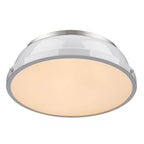 Golden Lighting 3602-14 PW-WH Pewter Yep By Golden Lighting Duncan 2-light Flush Mount In Pewter And White Shade Image 2