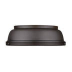 Golden Lighting Duncan Yep By Golden Lighting Duncan 2-light Flush Mount In Aged Brass And Rubbed Bronze Shade