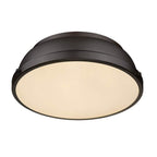 Golden Lighting 3602-14 RBZ-RBZ Rubbed Bronze Yep By Golden Lighting Duncan 2-light Flush Mount In Rubbed Bronze And Rubbed Bronze Shade Image 2
